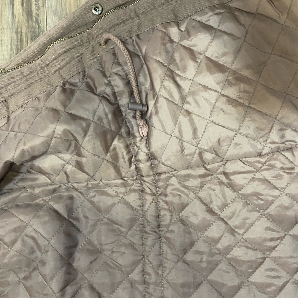 Billabong Y2K Quilted Brown Jacket With Fur Hood - Picture 6 of 7